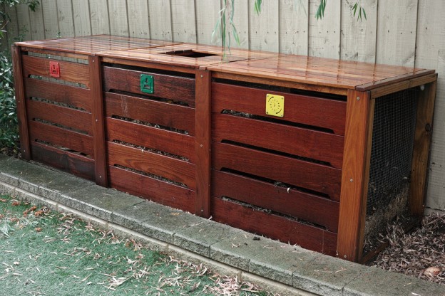 Three-bin compost system